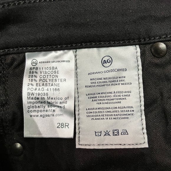 AG Super Black The Stilt Cigarette Jean Size 28 - Picture 6 of 6